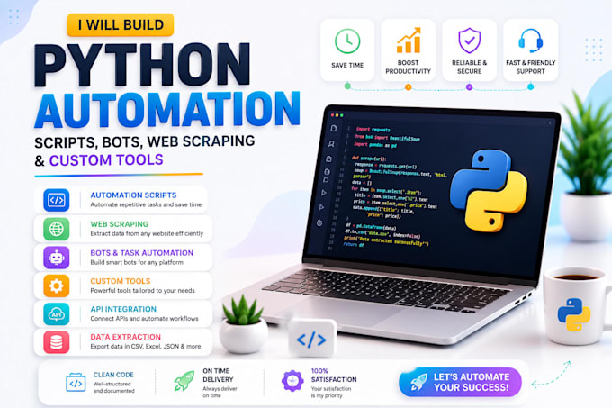 build python automation scripts, bots, web scraping and custom tools