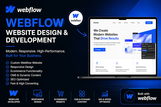 design and develop a custom webflow website or ecommerce store