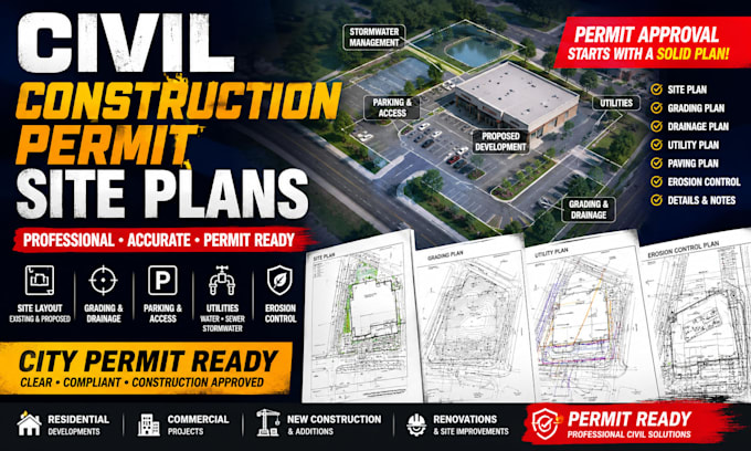 do civil construction permit site plans for texas florida california arizona