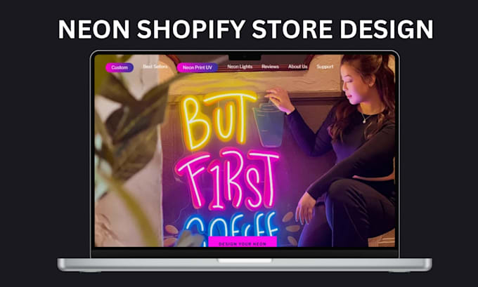 design a highly profitable neon sign shopify store led sign website