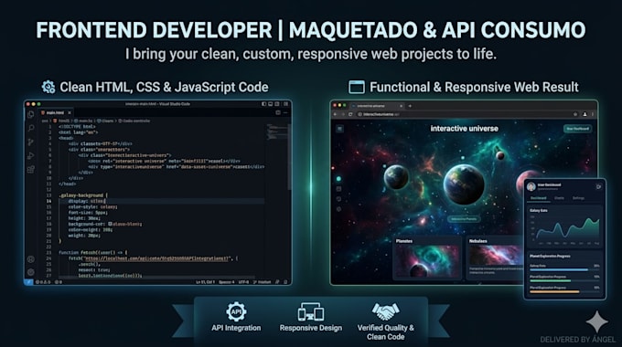 html CSS layout and API consumption
