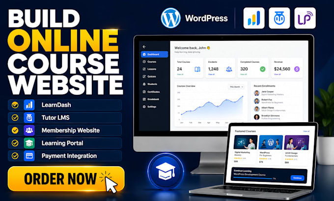 create online course website membership website and learning portal
