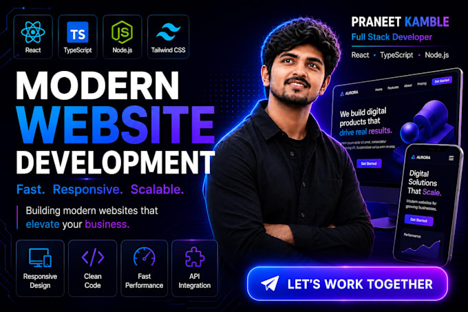 build a modern responsive website with react and typescript