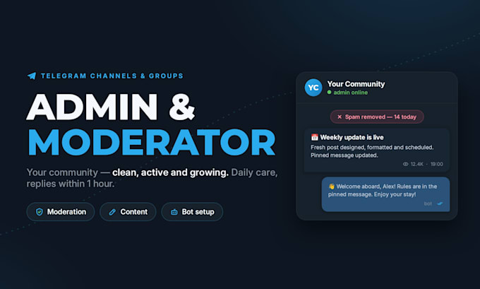 telegram moderator, community manager