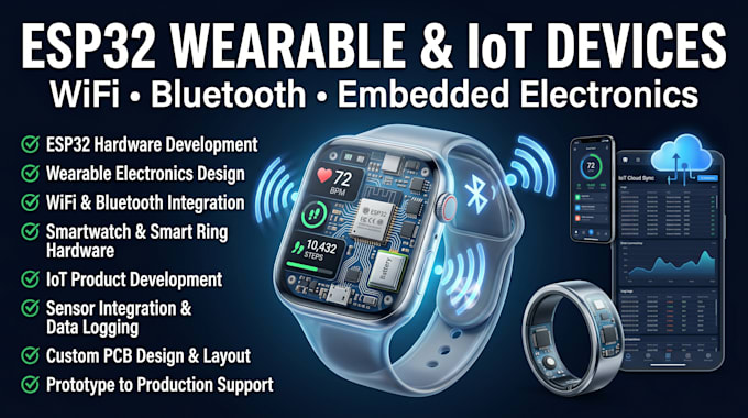 develop esp32 wifi bluetooth wearable and iot electronic devices