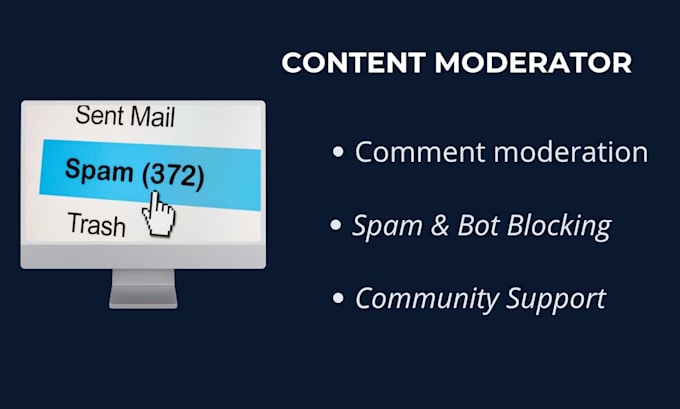 do professional content moderation and spam blocking as virtual assistant
