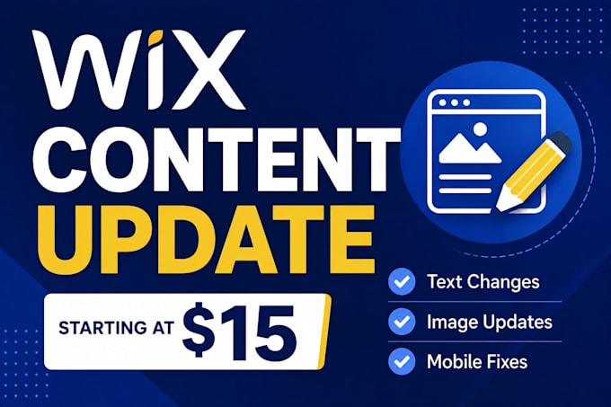 update, improve and fix your wix website