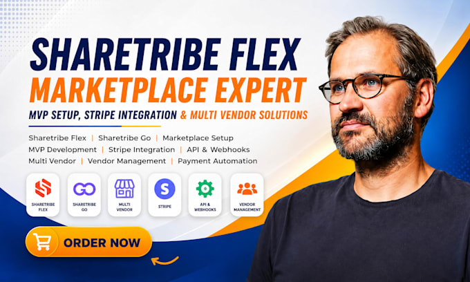 build sharetribe flex marketplace, stripe API, mvp, webhook, backend development
