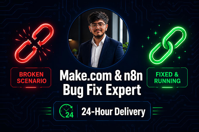 fix or debug your makedotcom or n8n automation scenario