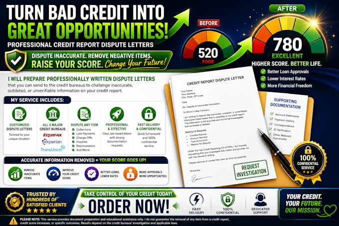 create credit dispute letters for credit report inaccuracies