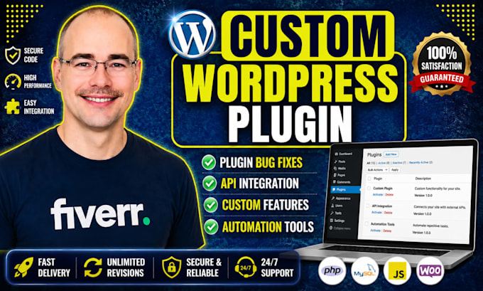 develop custom wordpress plugins, woocommerce plugins and API integration