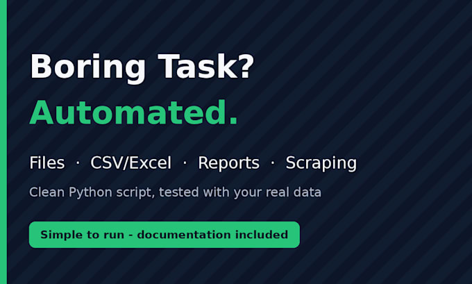 write a python automation script for files, data or apis