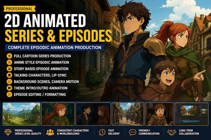 do 2d animated series, anime shows, 2d cartoon animation, cartoon episodes
