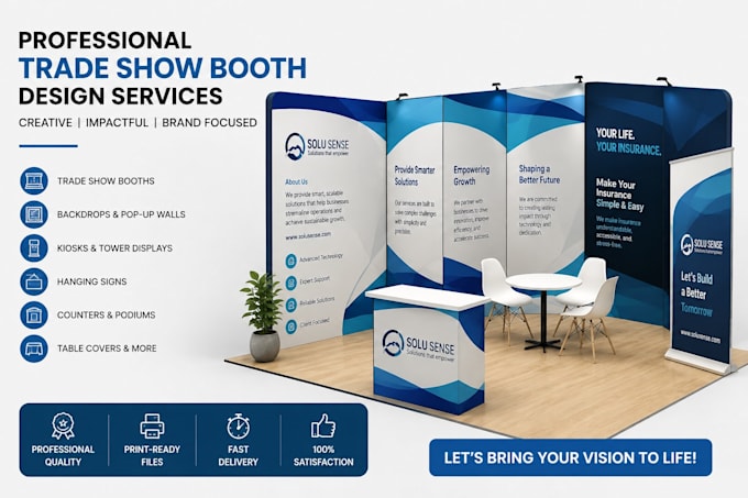 design a professional trade show booth and exhibition stand