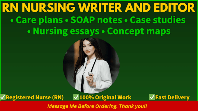 write nursing case studies, concept maps and progress notes
