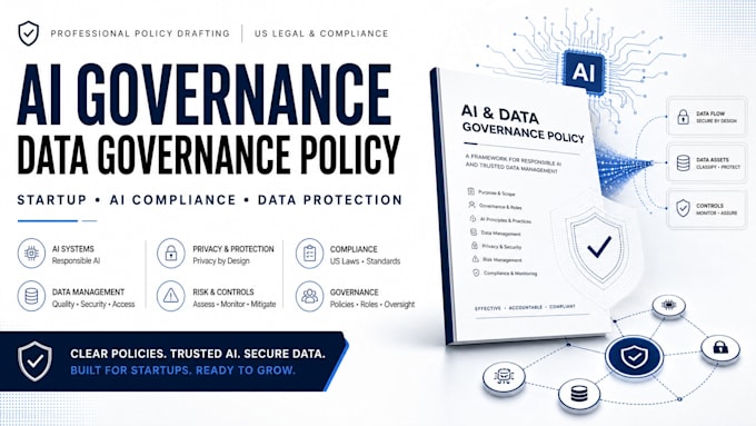 draft an ai governance and data governance policy for your startup