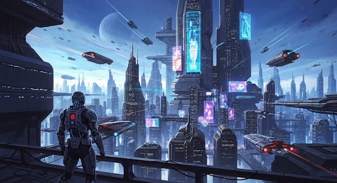 make sci fi art, concept art, sci fi art illustration
