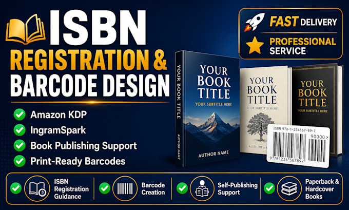 help your business with isbn and get barcode and support amazon KDP publishing