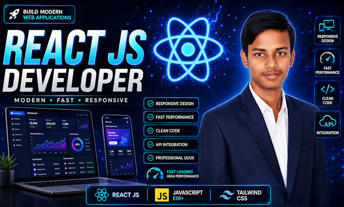 build a modern responsive react js website