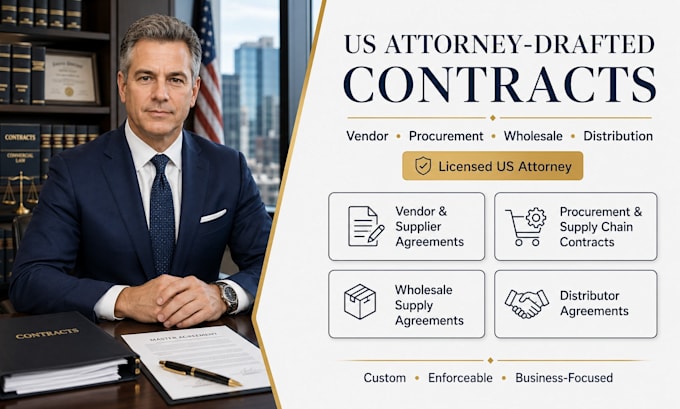 draft custom procurement and supply chain agreements as an attorney
