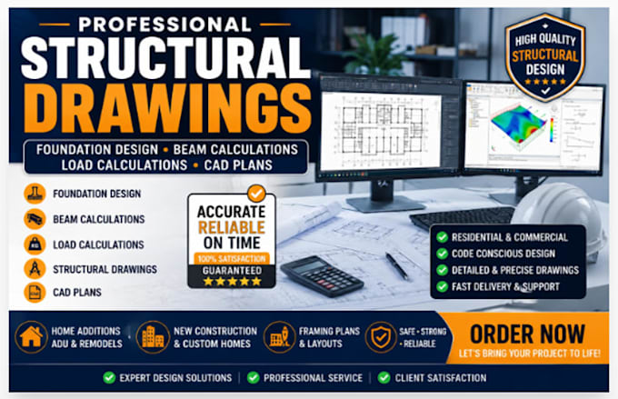 structural drawing foundation design beam calculations load calculations ca