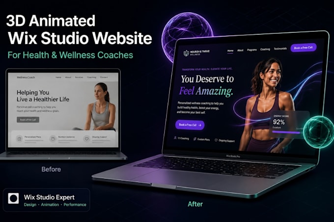 design 3d animated wix studio website,wix redesign,interactive wix developer seo