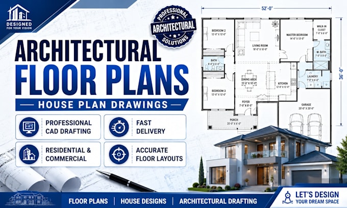 create architectural floor plans and house plan drawings