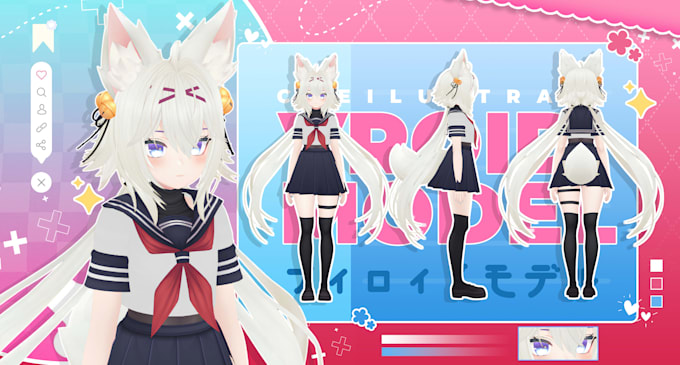 create 3d character, 3d vroid, 3d vtuber, vrchat, 3d rigging for streaming