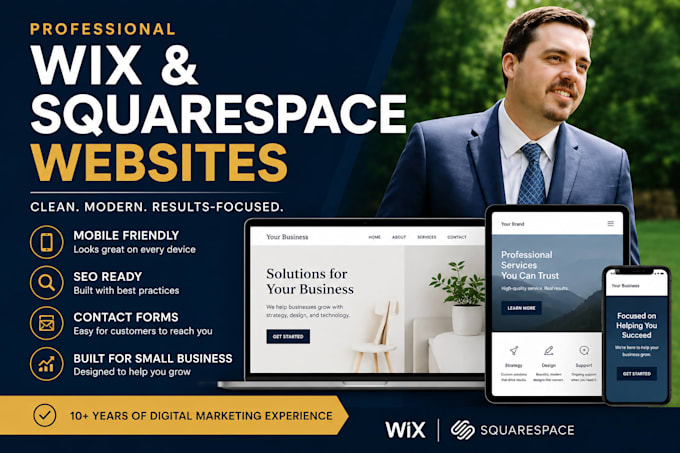 create a simple website on wix or squarespace