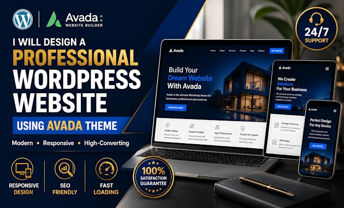 create a responsive wordpress website with avada theme