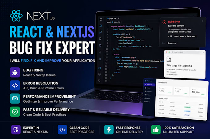 fix bugs in react and nextjs applications