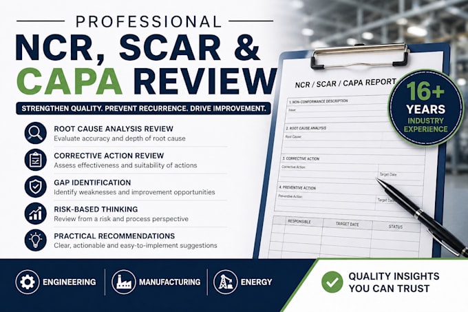 review ncr, scar and capa reports with root cause analysis