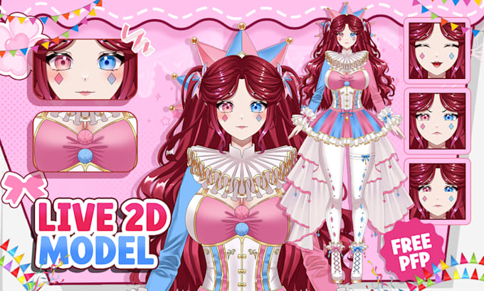 create a live2d vtuber anime model ready for vtube studio