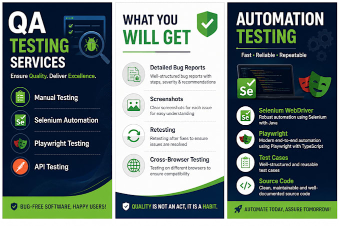 do manual testing and automation testing using selenium and playwright
