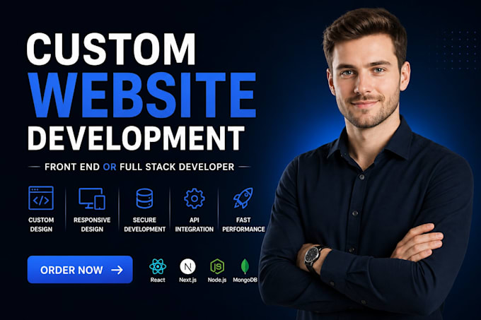 do custom website development as front end or full stack web developer