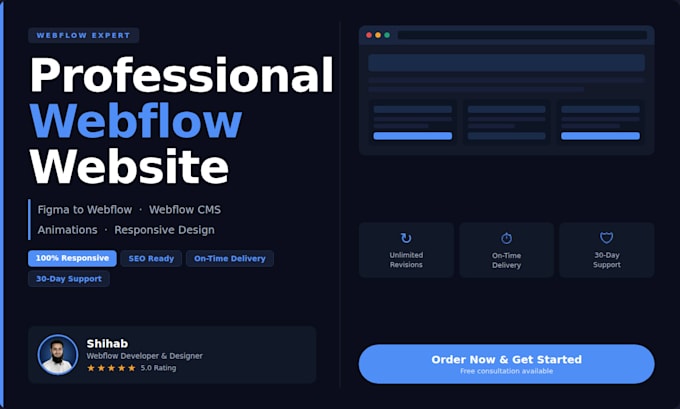 design and develop a professional webflow website, figma to webflow, webflow cms