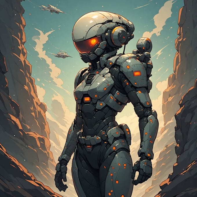 sci fi character illustration or sci fi character