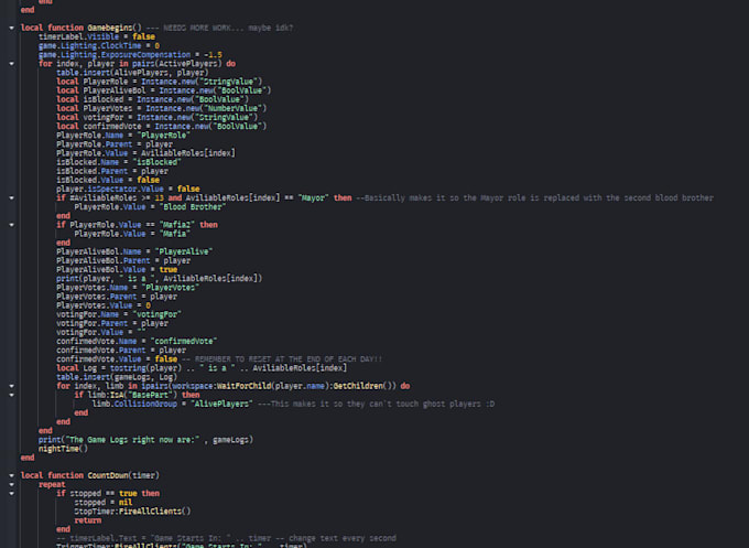 code and script a small to medium sized roblox game