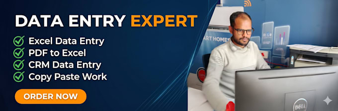 do data entry, excel typing, PDF to excel and CRM data entry
