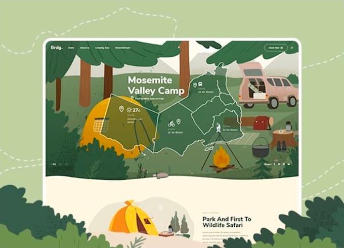build camping adventure website design