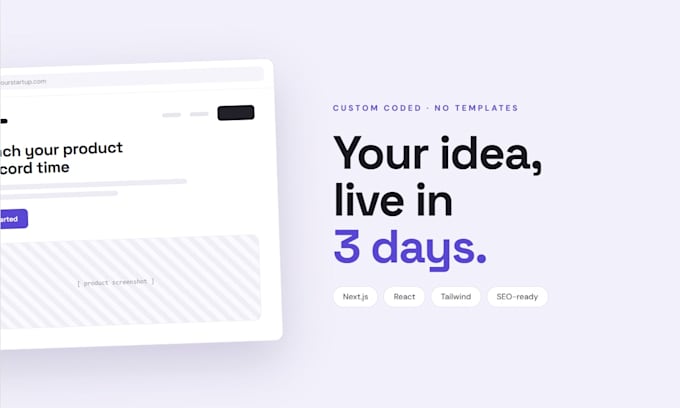 build a custom coded SEO optimized landing page no templates