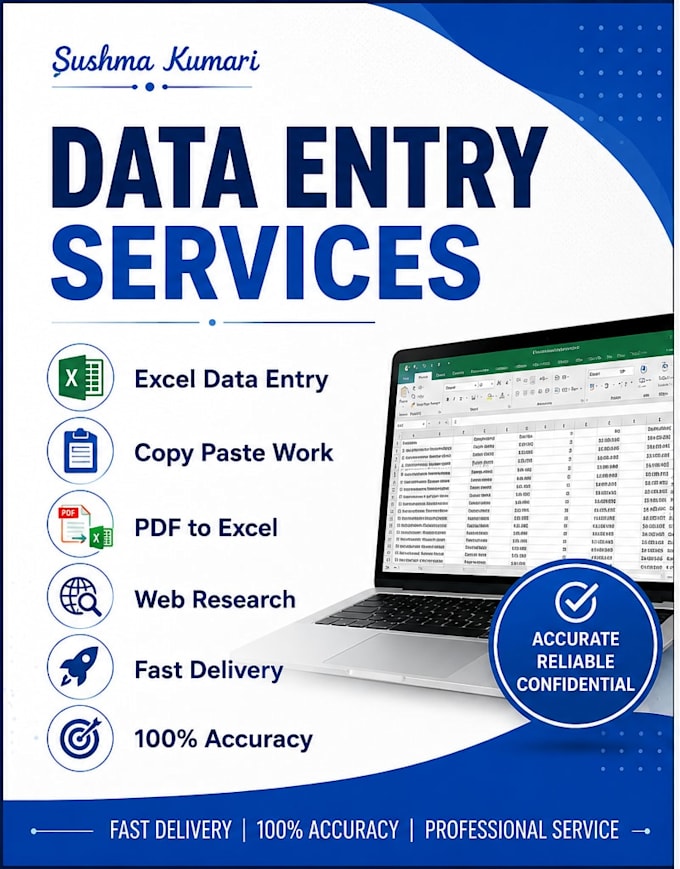 do accurate data entry, excel data cleaning, web research and copy paste