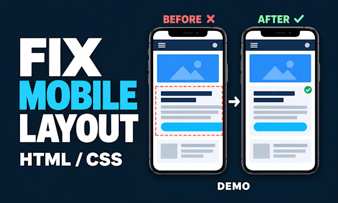 fix HTML CSS layout and mobile responsive issues