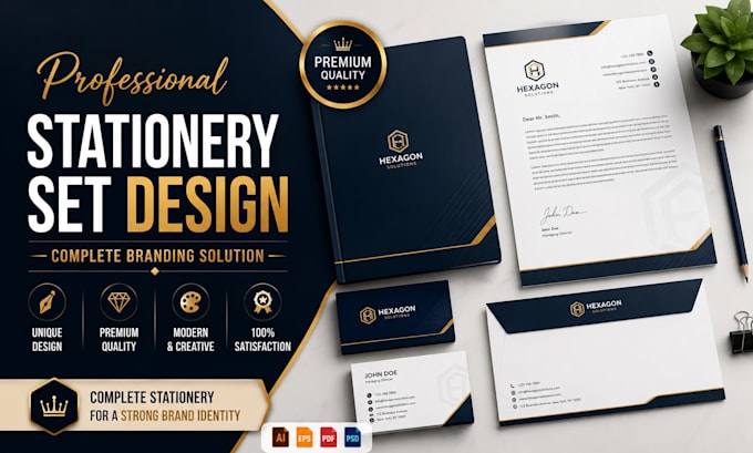 design stationery design, letterhead folder, printable business card