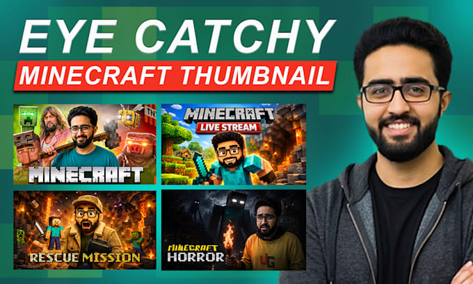 create professional minecraft thumbnail and custom designs