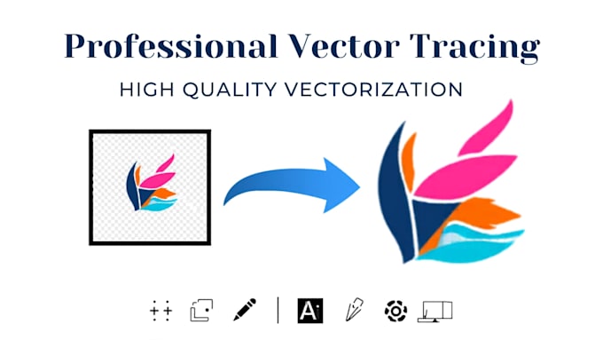 do manual vector tracing, redraw, recreate, vectorise  ai design