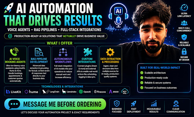 a custom ai voice booking agent and rag pipeline