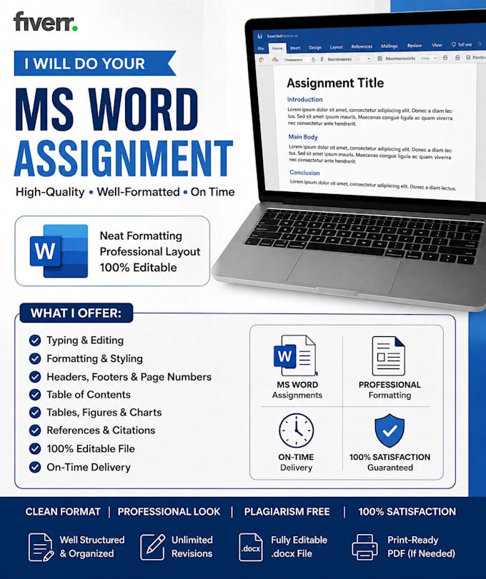 do your ms word assignments urgently