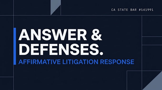 draft a formal answer and affirmative defenses to a civil complaint