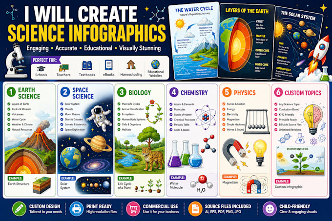 create science infographics and educational posters that resonate